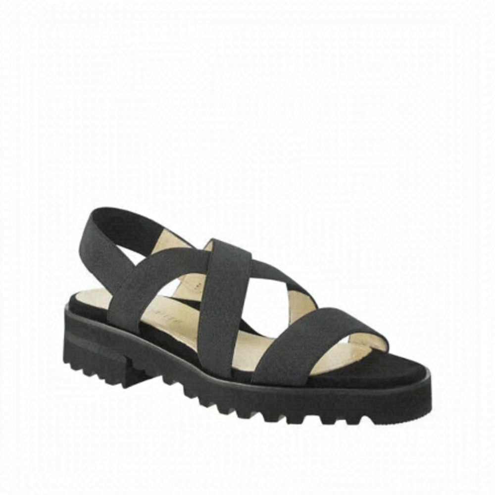 RON White Women Black "Catrina" Water Resistant Sandals Slingback